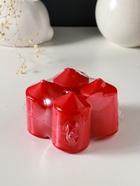 Набор: свеча-цилиндр 4×6 см, 70 г, 4 шт., красный - фото 63634337