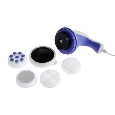 УЦЕНКА Массажёр для тела Luazon LEM-44, 5 насадок, плавная регулировка, 220 В, бело-синий