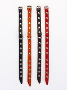 Ошейник, 1.2 см, ОШ 20-26 см, однослойный, украшенный, кожа, цвет МИКС - фото 23281529