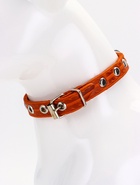 Ошейник кожаный однослойный украшенный, 1,2 см, ОШ 20-26 см микс цветов - фото 809369262