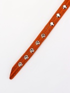 Ошейник кожаный однослойный украшенный, 1,2 см, ОШ 20-26 см микс цветов - фото 809369265