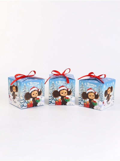 Набор подарочных коробок 3 шт «Новый год», Чебурашка , 12 × 12 × 12 см