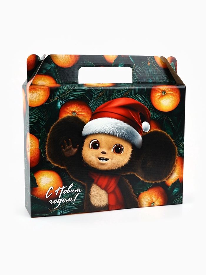 Коробка подарочная «С Новым годом!», Чебурашка, 33.5 × 27.5 × 7.5 см - Фото 1