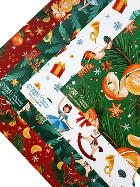 Набор упаковочной бумаги «Новый 2026 год лошади», 4 листа, 70 × 100 см