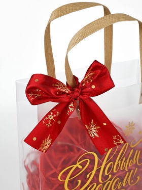 Подарочный пакет с наполнителем,лентой и гирляндой, 20 × 8 × 25 см