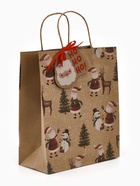 Набор подарочных крафтовых пакетов «Новый год», 3 шт,  25,4 × 30,5 × 12,7 см - фото 119717547