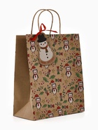 Набор подарочных крафтовых пакетов «Новый год», 3 шт,  25,4 × 30,5 × 12,7 см - фото 119717542