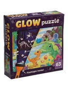 УЦЕНКА Пазл светящийся в темноте «Динозавры», 63 детали, с фонариком - Фото 2