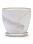 Горшок цветочный с поддоном 1,4 л, d15/h13 см белый керамика, "Голландия" (М) 10959214