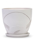 Горшок цветочный с поддоном 1,4 л, d15/h13 см белый керамика, "Голландия" (М) 10959214