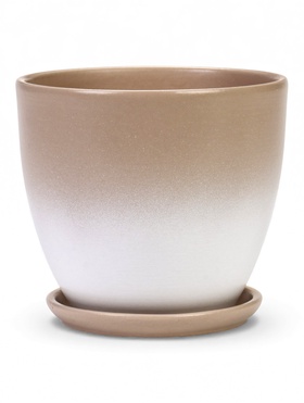 Горшок для цветов «Туман», 1.4 л, d=15 см, h=13.5 см, керамический, с поддоном, коричневый
