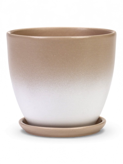 Горшок для цветов «Туман», 1.4 л, d=15 см, h=13.5 см, керамический, с поддоном, коричневый