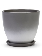 Горшок цветочный с поддоном 1,4 л, d15/h13 см серый керамика, "Туман" (М) 10959216