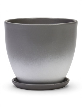 Горшок для цветов «Туман», 1.4 л, d=15 см, h=13.5 см, керамический, с поддоном, серый 10959216