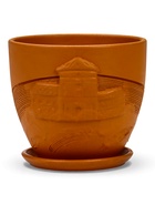 Горшок для цветов «Голландия», 1.4 л, d=14.5 см, h=13 см, керамический, с поддоном, коричневый - фото 23599002