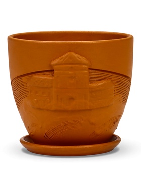 Горшок для цветов «Голландия», 1.4 л, d=14.5 см, h=13 см, керамический, с поддоном, коричневый 10959217