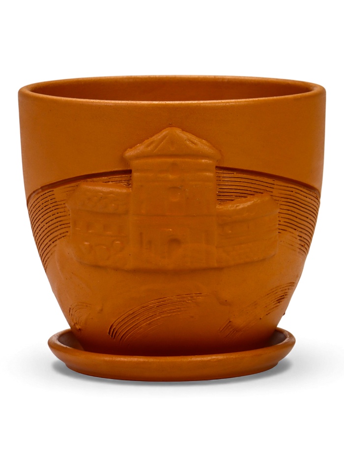 Горшок для цветов «Голландия», 1.4 л, d=14.5 см, h=13 см, керамический, с поддоном, коричневый