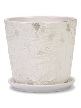 Горшок для цветов «Венера», 1.45 л, d=15 см, h=14 см, керамический, с поддоном, белый 10959218