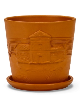 Горшок для цветов «Голландия», 1.45 л, d=15 см, h=13.5 см, керамический, с поддоном, коричневый 10959219