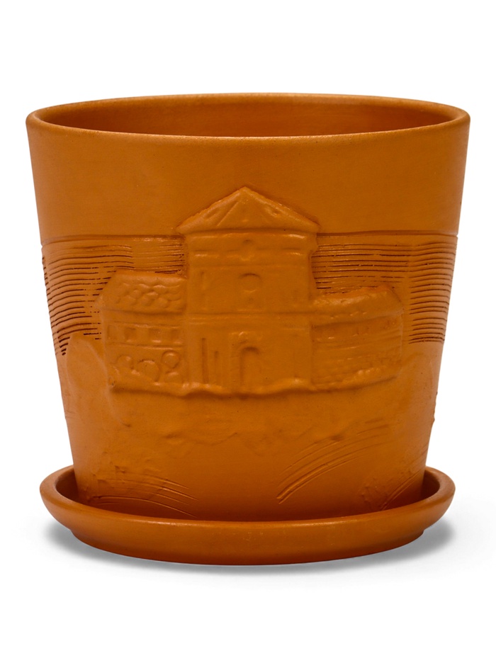 Горшок для цветов «Голландия», 1.45 л, d=15 см, h=13.5 см, керамический, с поддоном, коричневый