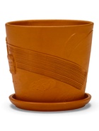 Горшок для цветов «Голландия», 1.45 л, d=15 см, h=13.5 см, керамический, с поддоном, коричневый 10959219