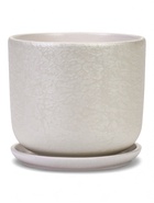 Горшок для цветов «Жемчуг», 1.6 л, d=14.5 см, h=13 см, керамический, с поддоном, белый 10959221