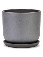 Горшок для цветов «Жемчуг», 1.6 л, d=15 см, h=13 см, керамический, с поддоном, серый 10959222