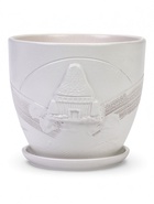 Горшок цветочный с поддоном 2,5 л, d18/h16 см белый керамика, "Голландия" (М) 10959223