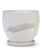 Горшок цветочный с поддоном 2,5 л, d18/h16 см белый керамика, "Голландия" (М) 10959223