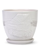 Горшок цветочный с поддоном 2,5 л, d18/h16 см белый керамика, "Голландия" (М) 10959223