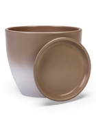 Горшок для цветов «Туман», 2.5 л, d=17.5 см, h=15.5 см, керамический, с поддоном, коричневый 10959224