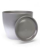 Горшок цветочный с поддоном 2,5 л, d18/h16 см серый керамика, "Туман" (М) 10959225