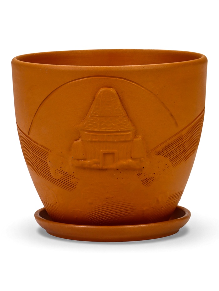 Горшок для цветов «Голландия», 2.5 л, d=17.5 см, h=15.5 см, керамический, с поддоном, коричневый