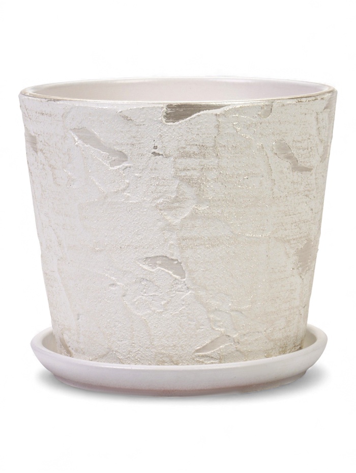 Горшок для цветов «Венера», 2.6 л, d=18 см, h=16 см, керамический, с поддоном, белый