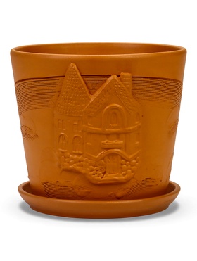 Горшок для цветов «Голландия», 4.75 л, d=21.5 см, h=19 см, керамический, с поддоном, коричневый 10959233