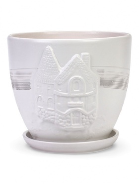 Горшок для цветов «Голландия», 5 л, d=21.5 см, h=19.5 см, керамический, с поддоном, белый 10959234
