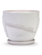 Горшок цветочный с поддоном 5 л, d122/h19,5 см белый керамика, "Голландия" (М) 10959234