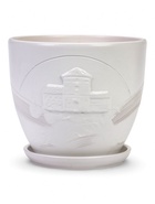 Горшок цветочный с поддоном 5 л, d122/h19,5 см белый керамика, "Голландия" (М) 10959234