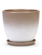 Горшок цветочный с поддоном 5 л, d122/h19,5 см капучино керамика, "Туман" (М) 10959235
