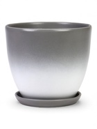 Горшок для цветов «Туман», 5 л, d=22 см, h=19.5 см, керамический, с поддоном, серый 10959236