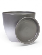 Горшок для цветов «Туман», 5 л, d=22 см, h=19.5 см, керамический, с поддоном, серый 10959236