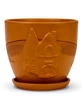 Горшок для цветов «Голландия», 5 л, d=22 см, h=19.5 см, керамический, с поддоном, коричневый 10959237