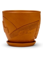 Горшок для цветов «Голландия», 5 л, d=22 см, h=19.5 см, керамический, с поддоном, коричневый 10959237