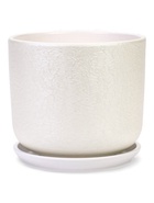 Горшок цветочный с поддоном 5,4 л, d22/h19 см белый керамика, "Перл" (М) 10959238