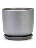 Горшок цветочный с поддоном 5,4 л, d22/h19 см серый керамика, "Перл" (М) 10959239