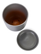 Горшок цветочный с поддоном 5,4 л, d22/h19 см серый керамика, "Перл" (М) 10959239