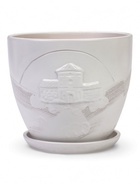 Набор горшков цветочный поддоном 4 шт 0,6 / 1,4 / 2,5 / 5 л керамика белый Галандия 10959241