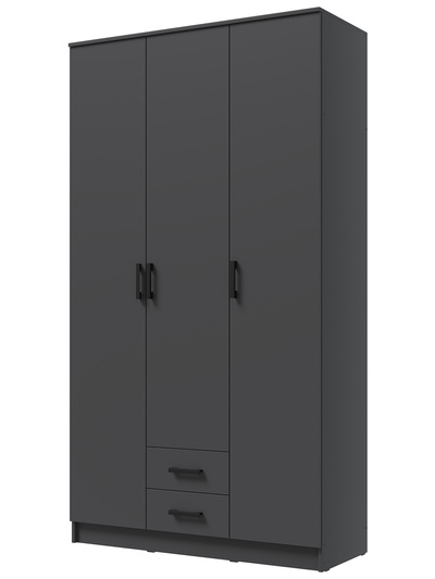 Шкаф прямой трёхстворчатый «Трио», 2 ящика, 1200×482×2200 мм, цвет графит