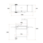УЦЕНКА Мангал «МАН 205», 128.5×52×90 см, 2 мм, колёса, боковые полки, крышка, термометр - Фото 5