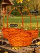 Корзина плетёная для хранения, бамбук, оранжевая, набор 3 шт., Greengo - Фото 2